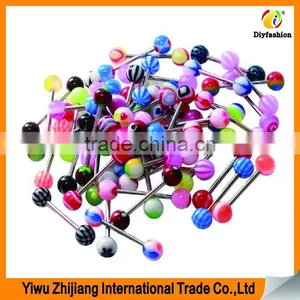 Hot Print Uv Acrylic Barbell Tongue Ring Piercing Body Jewelry Manufacturer thumbnail-5