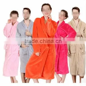 Chinese Newest Fashion Bright Colored Coral Fleece Bathrobe thumbnail-1