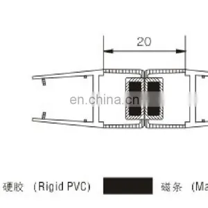 PVC Magnetic Shower Door Seal Strip for 180 Degree Glass Doors thumbnail-2