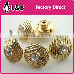 Latest Design Custom Made Jeans Button Alloy Material Gold Jeans Button With Stone thumbnail-5