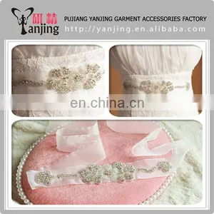 Professional Factory Wholesale 2015 New Design Rhinestone Beaded Applique Belt thumbnail-1