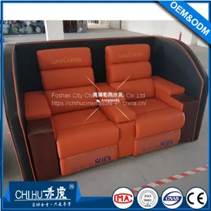 Newly Design Home Theater Sofa,genuine Leather Power Recliner Love Seat for Cinema Hall thumbnail-1