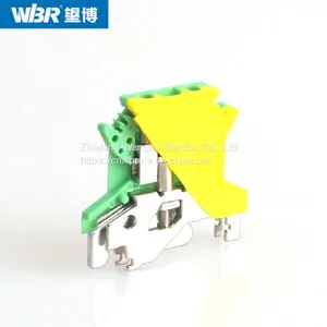 Yellow-green Ground Terminal Cable Connector DIN Rail Terminal USLKG2.5 thumbnail-4