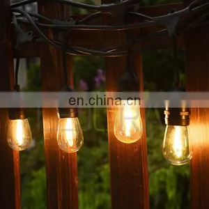 Waterproof Outdoor Christmas Light String, E26 E27 Black Solar Outdoor String Lights thumbnail-7