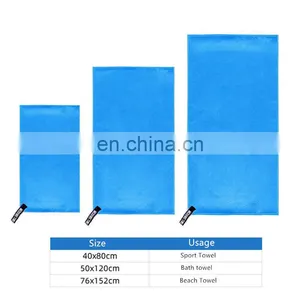 High Quality Absorbent Light Weight Fast Drying Microfiber Beach Towel Outdoor Sports Towel thumbnail-2