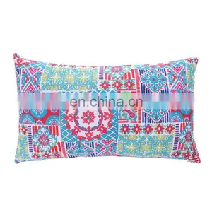 Cozy Bolster Pillow Cases Covers for Couch Bed Sofa Manual Hand Painted Print Vintage Mandala Flora Outdoor Cushion thumbnail-2