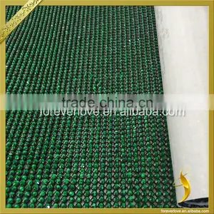 Fashion Beads Trimming Hotfix Crystal Green Rhinestone Mesh FRM-163 thumbnail-3
