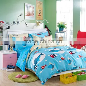 Bright-coloured Cartoon Printing100%cotton Sea World Print Twill Fabric Bedding Set /bed Sheet/duvet Cover/pillow thumbnail-1