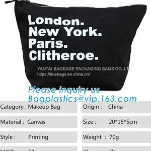 Professional Cosmetic Bag Canvas Zipper Pouch Wholesale, Private Label Makeup Bag, Canvas Bag With Zipper Bagplastics thumbnail-1