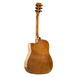 YAN Yan 41-inch DC Body Spruce Solid Top Okoume Backsides Glossy Solid Top, Hemp Brown Guitar Supplier Z-M1A thumbnail-2