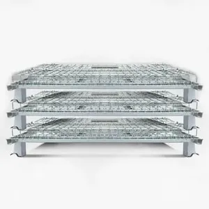 3 Sides Warehouse Wire Roll Cage thumbnail-3
