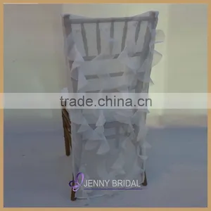 C121A Crushed Organza Wedding Universal Cheap Chair Covers for Sale thumbnail-1