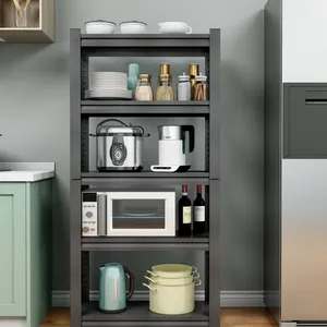 Black 5-Layers Detachable Customized Steel Storage Shelf for Kitchen Office Warehouse thumbnail-4