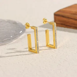Custom Logo Stainless Steel Hoop Earrings 15mm Diameter Lead-Free Laser Engraved OEM Wholesale Flexible MOQ thumbnail-1