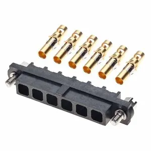 M80-4000000F1-06-325-00-000 HARWIN 6 Pos. Female Receptacle SIL Straight 12 AWG Cable Connector Kit, Slotted Jackscrews thumbnail-2
