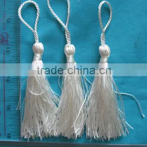 3" Tassel Fringe Drapery Decoration Garment Chainette 15pcs, Trimmings Tassels White Color thumbnail-1