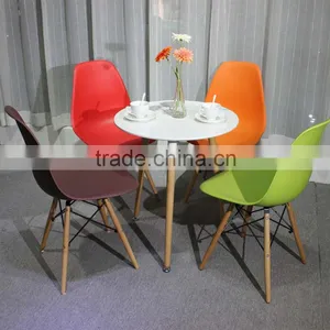 Natural Wood Legs Dining Room Base Chrome Metal Molded Plastic Four Leg Furniture Office Chair Quality Choice thumbnail-6