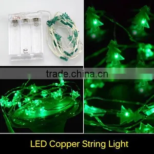 IP65 Waterproof 2M 20 LEDs String Strip Battery Operated Tree Shaped Mini LED Copper Wire String Fairy Lights RGB Lamp thumbnail-1