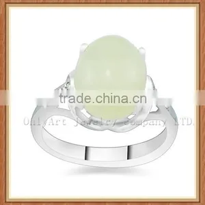 Elegant Natural White Jade 925 Sterling Silver Ring thumbnail-2