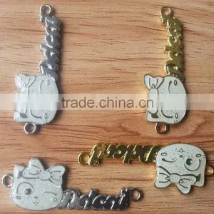 2015 New Arrive Cat Head Shape With Silver Glitter Finishing Sew-on Badges --- BG1503 thumbnail-2