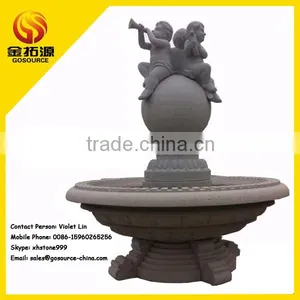 Garden Tier Large Outdoor Water Fountains With Ball and Boy Carving thumbnail-1
