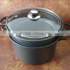 CARBON STEEL SET 3 PCS POT WITH STEAMER STEAM COOKER thumbnail-1