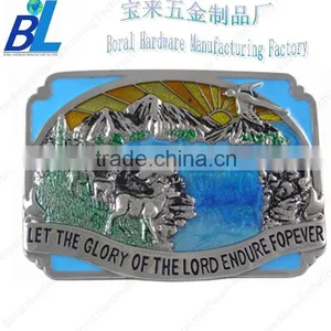 Glitter Filled Fashion Zamac Die Cast Belt Buckle thumbnail-1