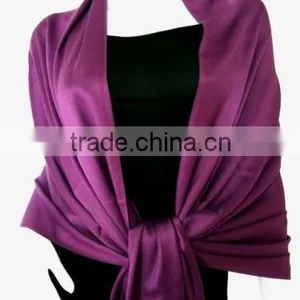 New Women's Fashion Blue 100% Cashmere Pashmina Scarf thumbnail-1