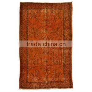 Handmade Orange Over-dyed Rug (9 x 6 Feet) thumbnail-1
