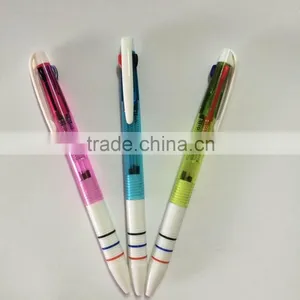 Wholesale Office Three Color Plastic Ballpoint Pen With Ring Loops on Frip thumbnail-1
