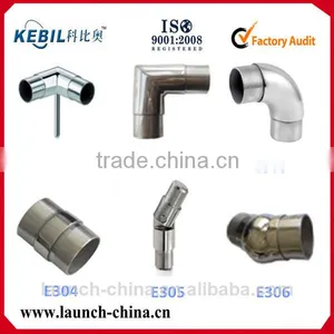 316 Steel Round Tube Corner Connectors for Balcony Baluster / Railing Post thumbnail-1
