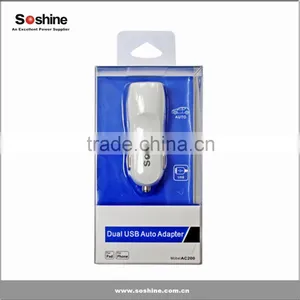 Soshine 2Amps / 10W 2-port USB Car Charger Designed for Apple and Android Devices Dual Car Charger thumbnail-4