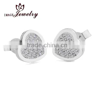 Lovely Silver Micro Pave Earrings Wholesale Jewelry thumbnail-1