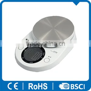 Kitchen Scale Round LCD Stainless Steel Bluetooth thumbnail-1