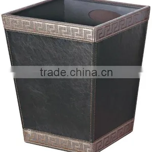 Leatherette Trash Can and Recycling Indoor Waste Bin thumbnail-3