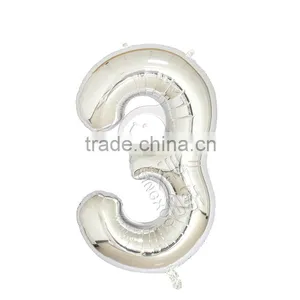 40inch Silver Aluminium Foil Number Balloon for Birthday Party Decoration Balloon thumbnail-4