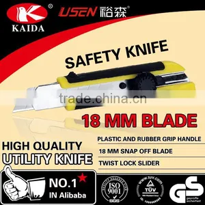 Stationery 18mm Snap Off Blade Plastic With Rubber Grip Handle Twist Lock Utility Knife thumbnail-2
