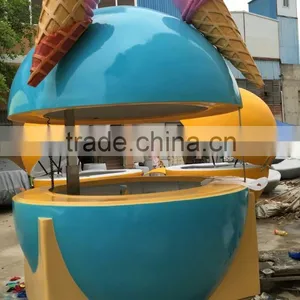 Easy Move Portable Ice Cream Cart for Sale, Fiberglass Hand Made Vending Truck thumbnail-2