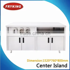 Stainleess Steel Center Island Used in Kitchen thumbnail-1