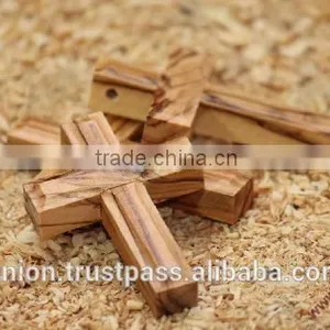Olive Wood Small Carved Cross thumbnail-1