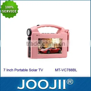 New 7inch Portable Solar TV With ATSC, DVBT ISDB-T Digital TV Turner thumbnail-1