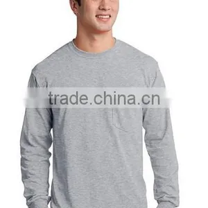 Men's Pocket Design Casual Bulk Long Sleeve T-shirts thumbnail-1