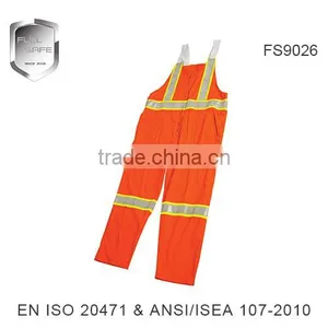Reflective Safety Red Bib Pants With Reflective Tape thumbnail-2