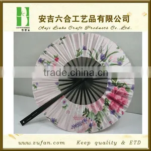 New Hand Made Circle Cloth Bamboo Hand Fan thumbnail-4
