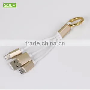 2 in 1 Portable Mini Multi Key Chain USB Data Cable With Micro and 8pin Port thumbnail-1