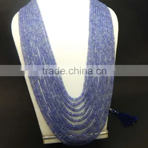 Natural Royal Blue Tanzanite Roundel Smooth Beads thumbnail-3