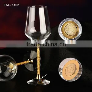 High Quality Wedding Occasion Clear Decorated Crystal Wine Glasses thumbnail-6