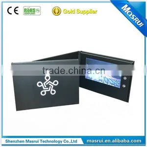 Upscale Business Gift Hard Cover LCD Video Brochure Card 7 Inch thumbnail-1