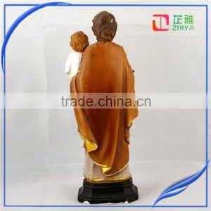 Resin Saint Joseph With Baby Jesus Figurine thumbnail-4