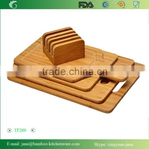 Strong and Durable Bamboo Cutting Board Set With Knife Dull thumbnail-1